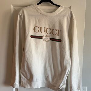 Gucci Cream Sweatshirt with Iconic Logo